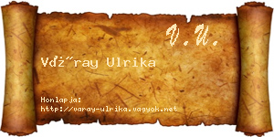 Váray Ulrika névjegykártya